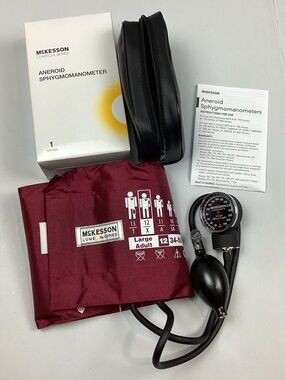 McKesson Lumeon LARGE Adult Deluxe Aneroid Sphygmomanometer Blood Pressure Cuff